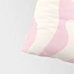 Retro Liquid Swirl Abstract Pattern Square in Baby Pink and Cream Pillow Sham Gallery Image 4