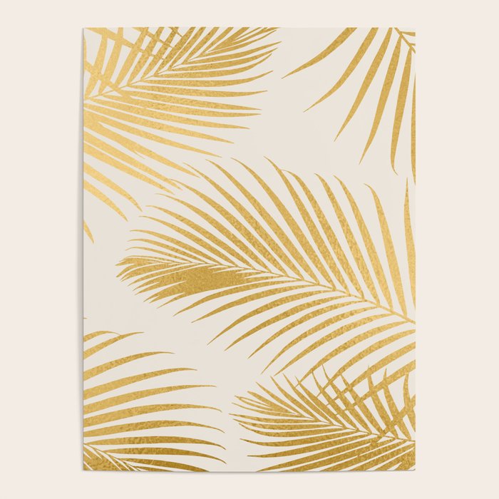 Metallic Gold Tropical Palm Fronds Poster Gallery Image 4