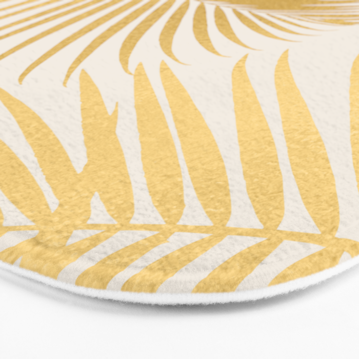 Metallic Gold Tropical Palm Fronds Bath Mat Gallery Image 3