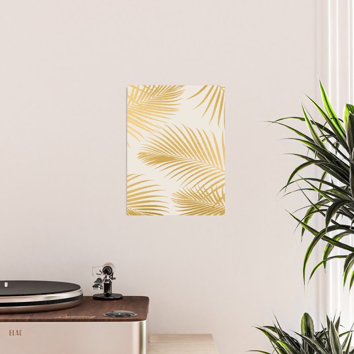 Metallic Gold Tropical Palm Fronds Poster Gallery Image 2
