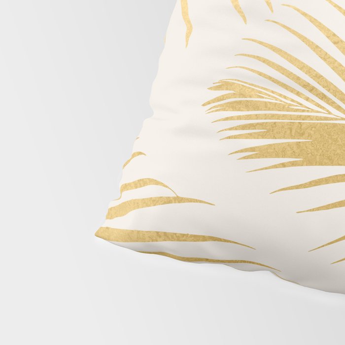 Metallic Gold Tropical Palm Fronds Pillow Sham Gallery Image 4