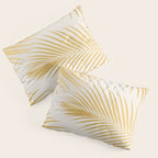 Metallic Gold Tropical Palm Fronds Pillow Sham Gallery Image 3