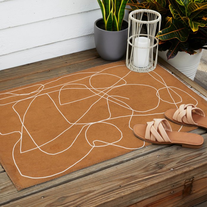 Abstract line art 17 Outdoor Rug Gallery Image 2