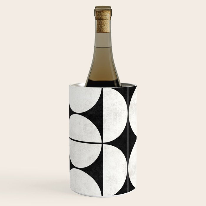 Mid-Century Modern Pattern No.2 - Black and White Wine Chiller Gallery Image 1