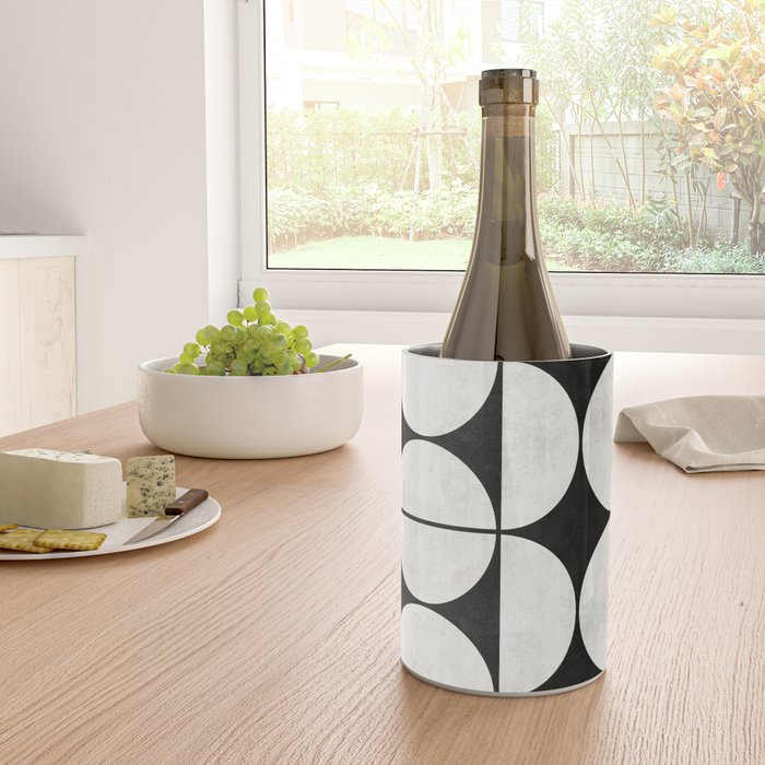 Mid-Century Modern Pattern No.2 - Black and White Wine Chiller Gallery Image 4