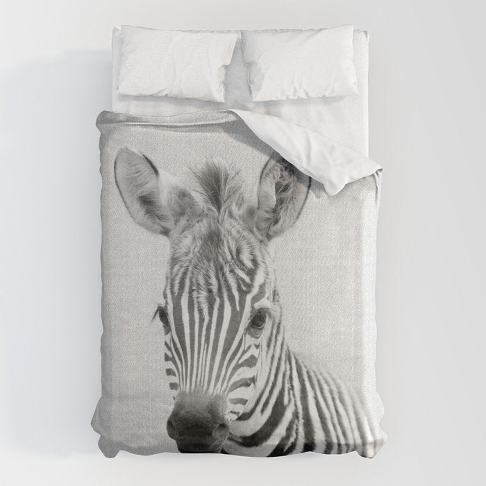 Baby Zebra - Black & White Duvet Cover Gallery Image 6