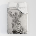 Baby Zebra - Black & White Duvet Cover Gallery Image 6