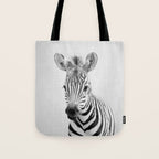 Baby Zebra - Black & White Tote Bag Gallery Image 1