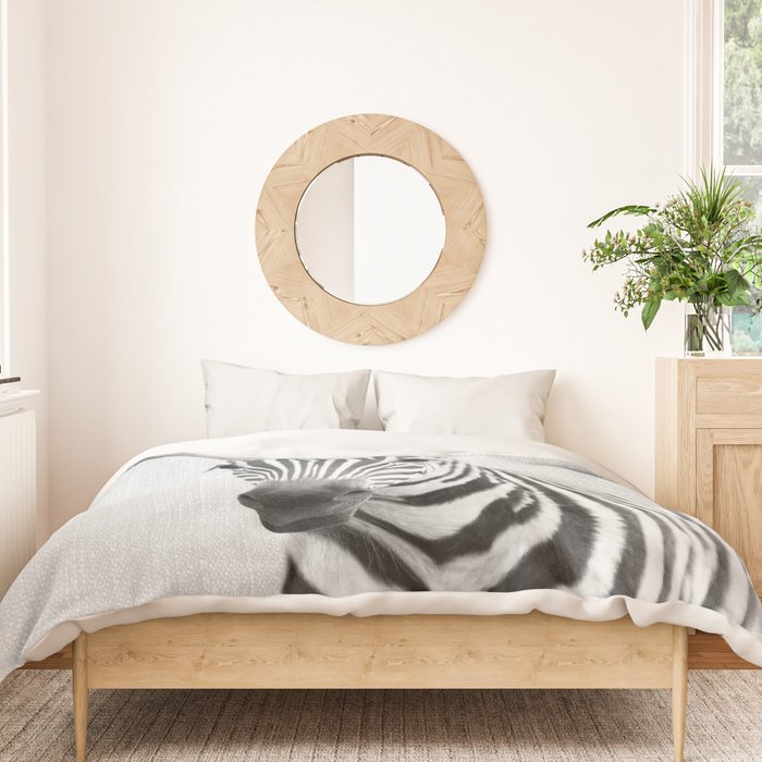 Baby Zebra - Black & White Duvet Cover Gallery Image 3