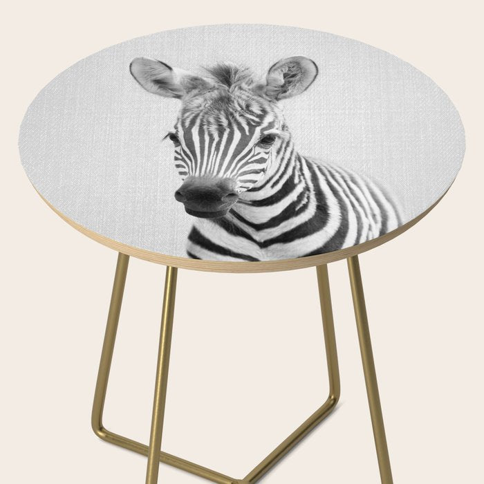 Baby Zebra - Black & White Side Table Gallery Image 2