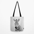 Baby Zebra - Black & White Tote Bag Gallery Image 2