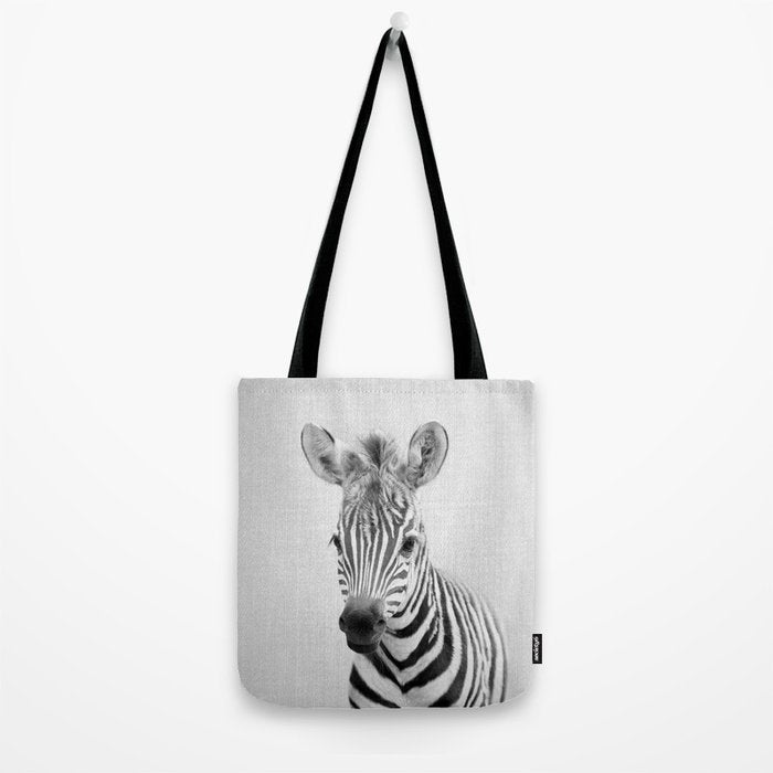 Baby Zebra - Black & White Tote Bag Gallery Image 2