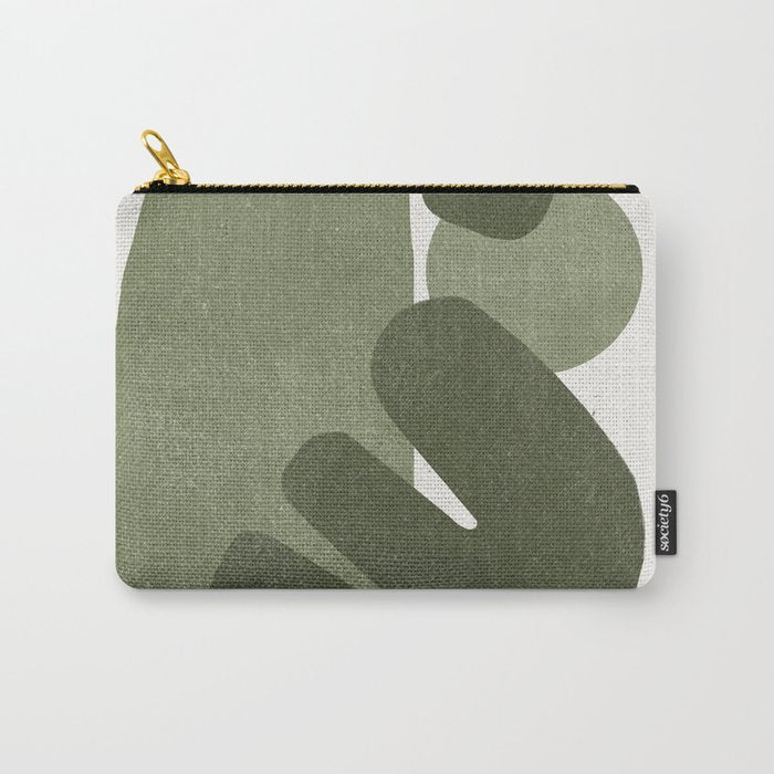 Modern Green Shapes Carry All Pouch Gallery Image 1