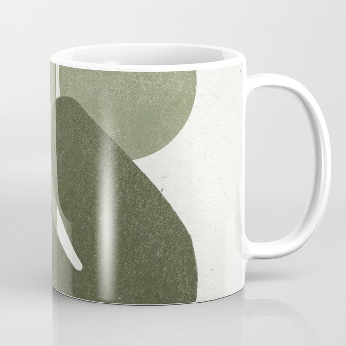 Modern Green Shapes Coffee Mug Gallery Image 1