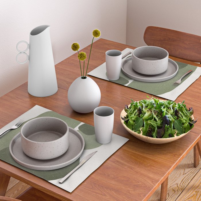 Modern Green Shapes Placemat Gallery Image 2