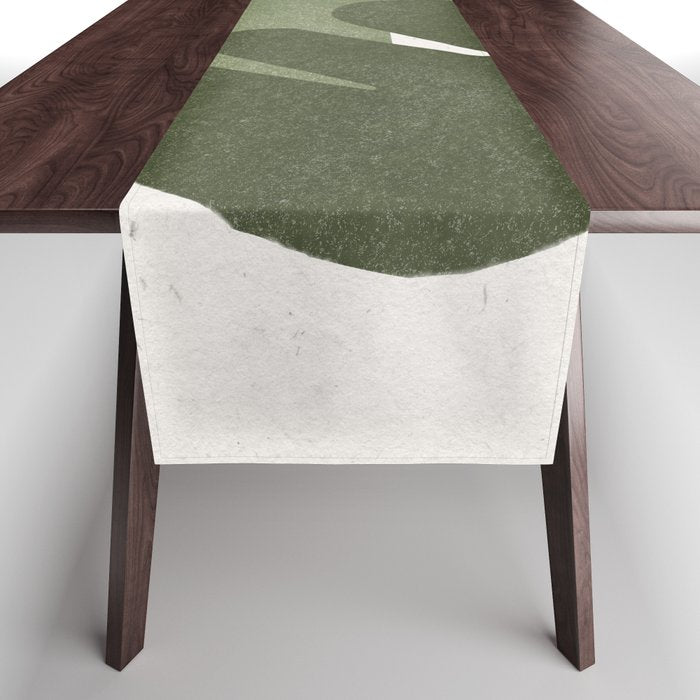 Modern Green Shapes Table Runner Gallery Image 1