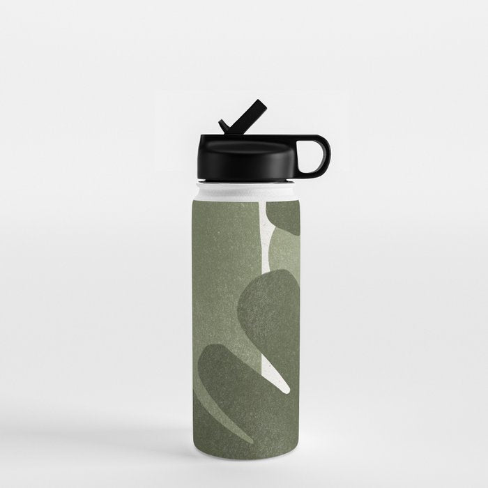 Modern Green Shapes Water Bottle Gallery Image 1