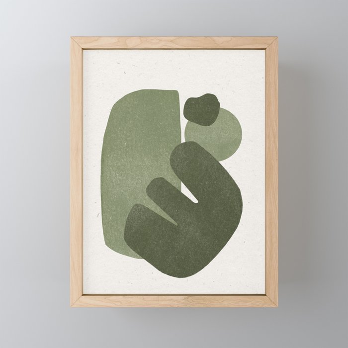 Modern Green Shapes Mini Art Print Gallery Image 1