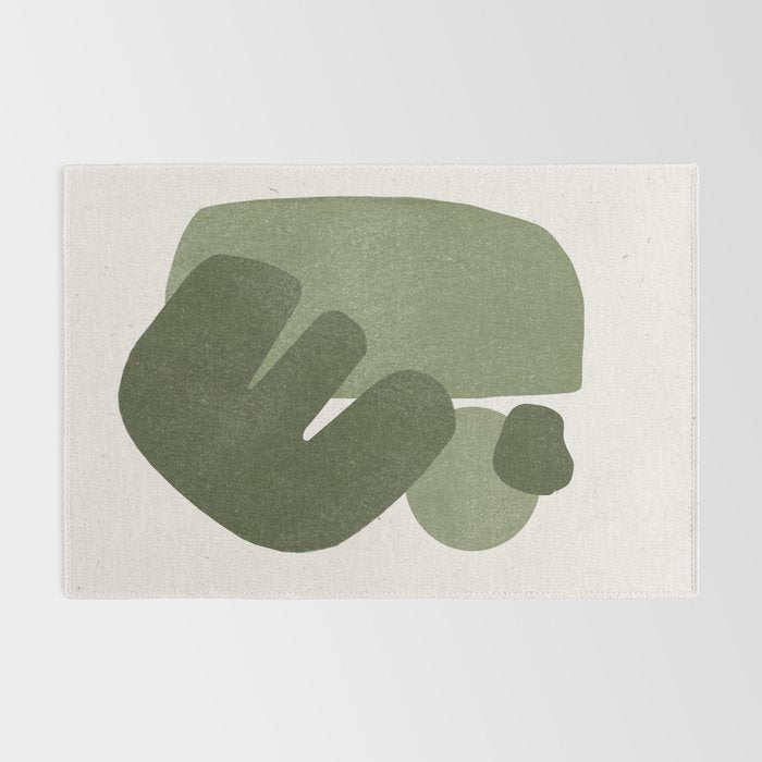 Modern Green Shapes Rug Gallery Image 2