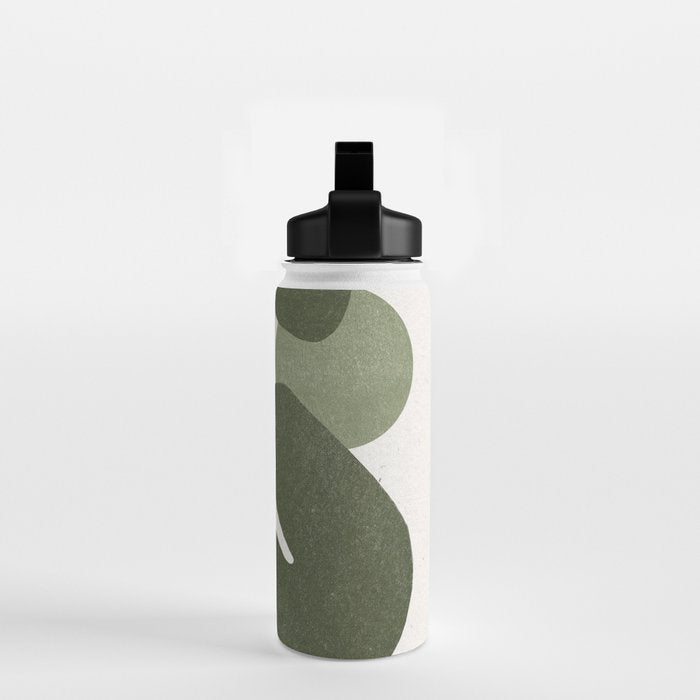 Modern Green Shapes Water Bottle Gallery Image 2