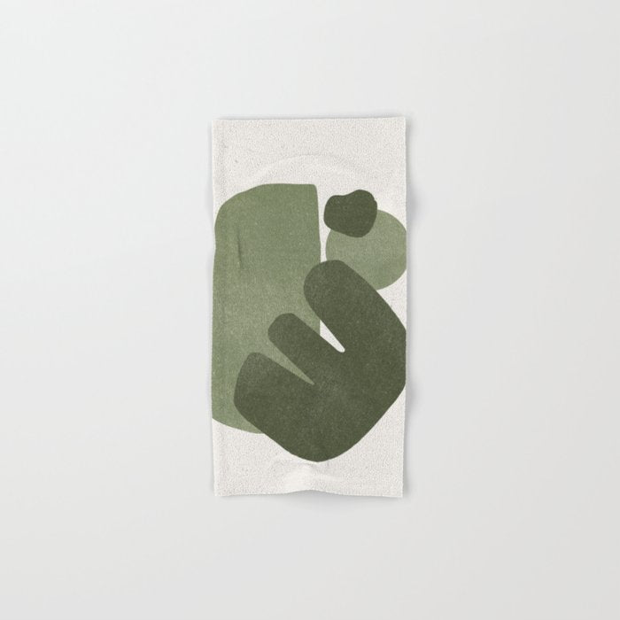 Modern Green Shapes Bath Towel Gallery Image 1