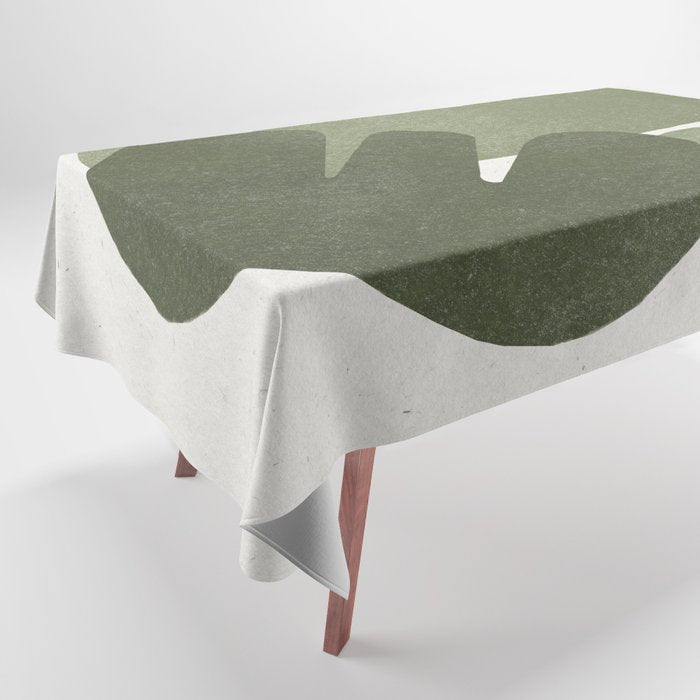 Modern Green Shapes Tablecloth Gallery Image 1