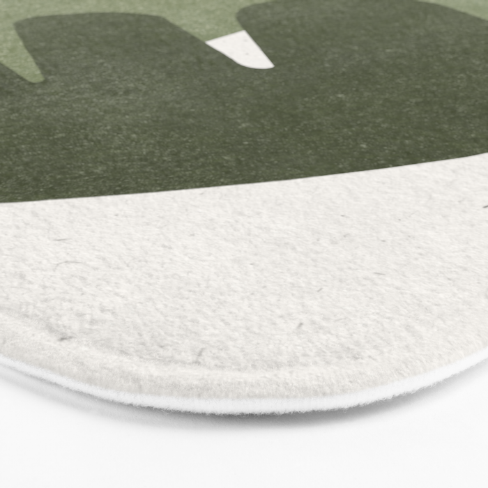 Modern Green Shapes Bath Mat Gallery Image 3