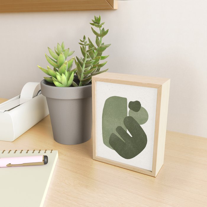 Modern Green Shapes Mini Art Print Gallery Image 2