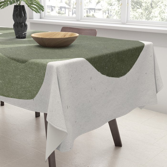 Modern Green Shapes Tablecloth Gallery Image 3