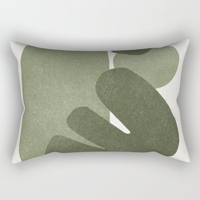 Modern Green Shapes Rectangular Pillow Gallery Image 1