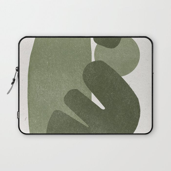 Modern Green Shapes Laptop Sleeve Gallery Image 1