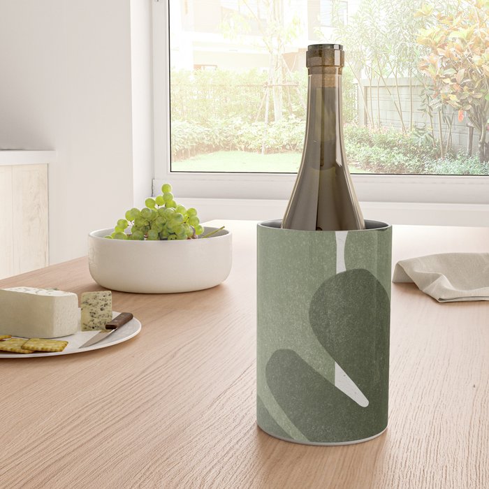 Modern Green Shapes Wine Chiller Gallery Image 4
