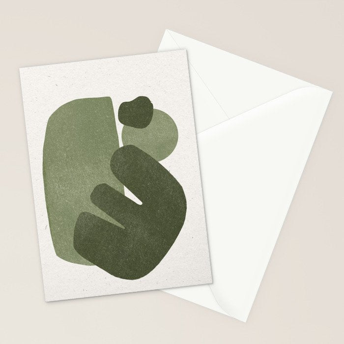 Modern Green Shapes Stationery Card Gallery Image 2