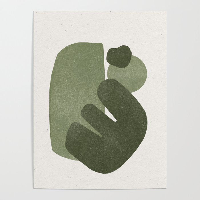 Modern Green Shapes Poster Gallery Image 1