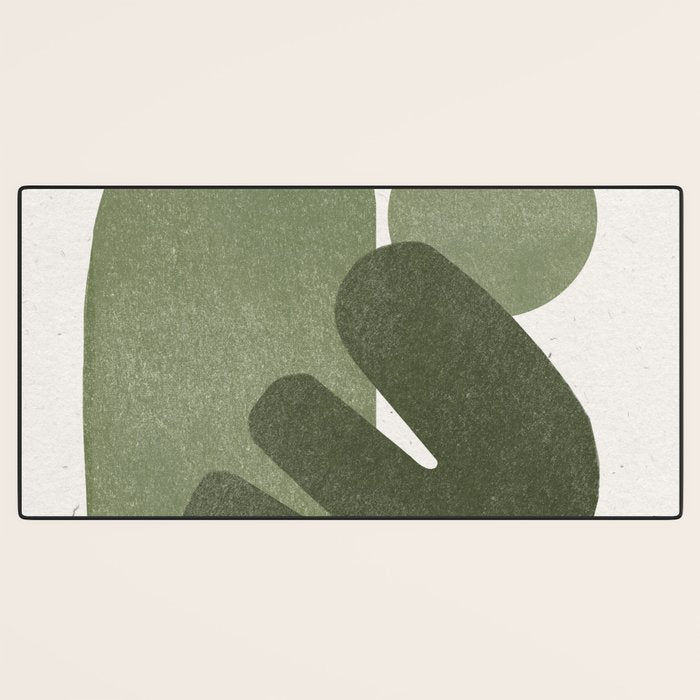 Modern Green Shapes Desk Mat Gallery Image 3