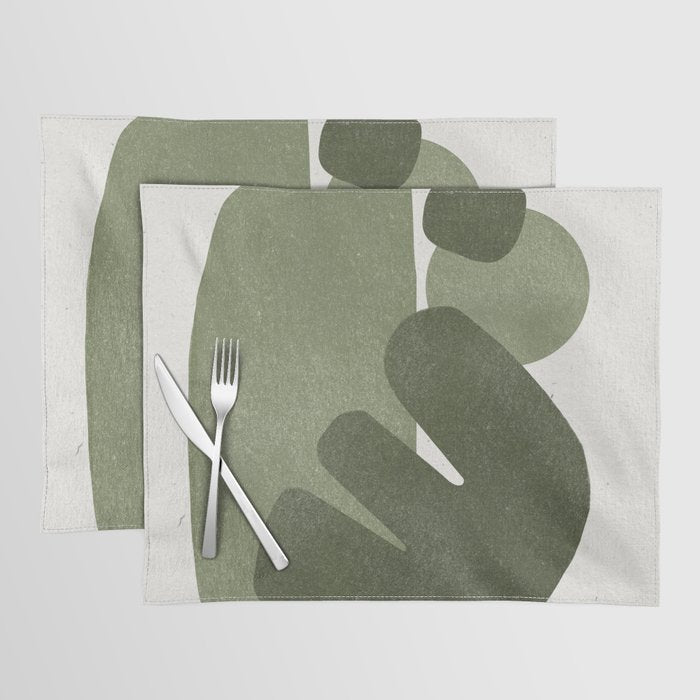 Modern Green Shapes Placemat Gallery Image 1