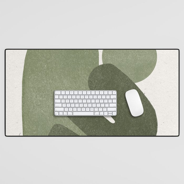 Modern Green Shapes Desk Mat Gallery Image 1