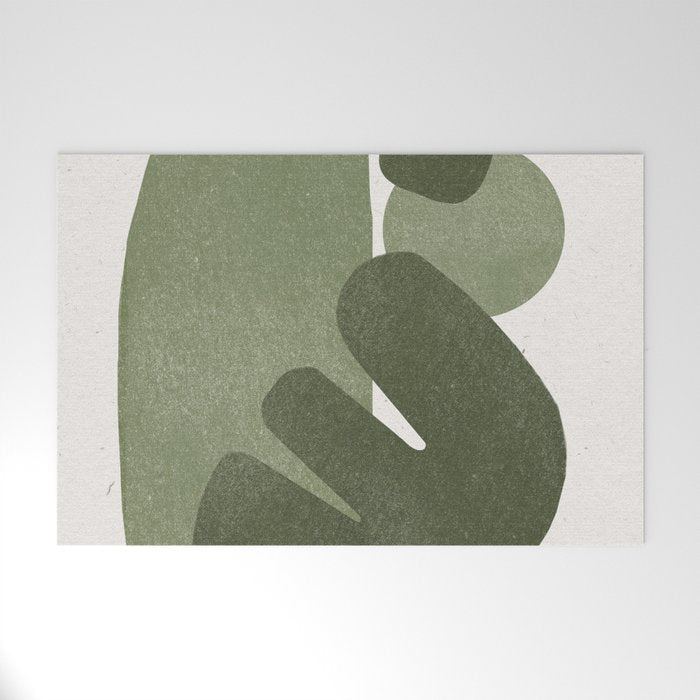 Modern Green Shapes Welcome Mat Gallery Image 1