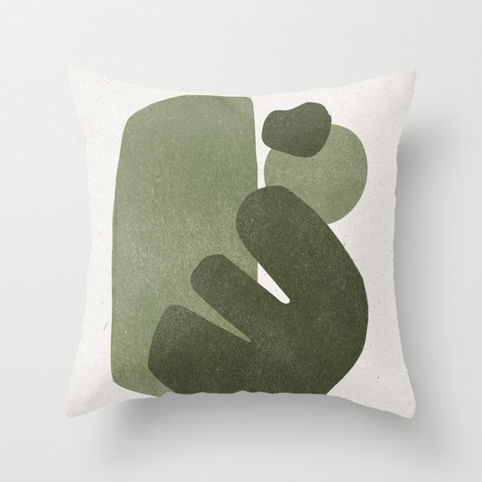 Modern Green Shapes Throw Pillow Gallery Image 6