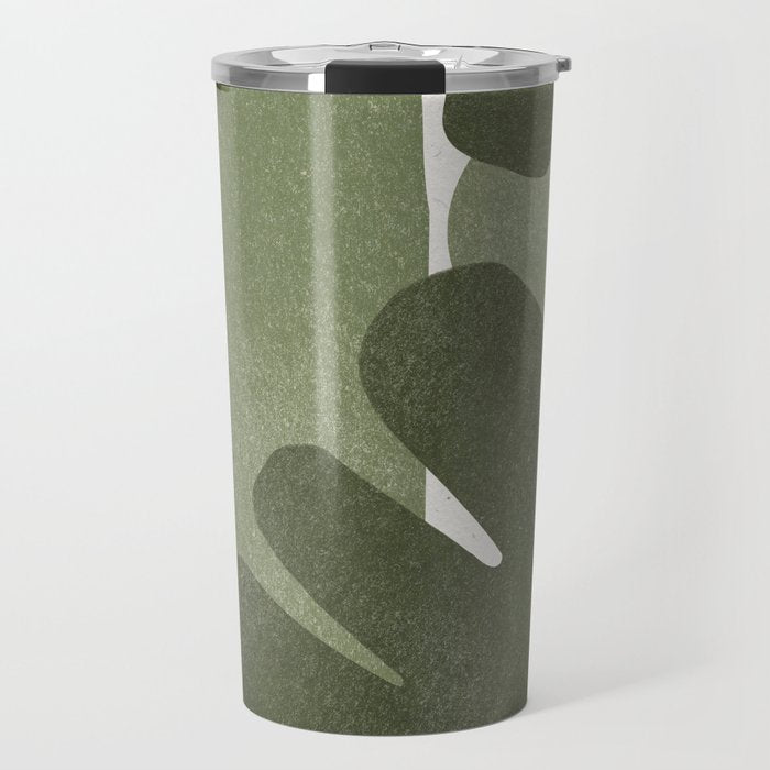 Modern Green Shapes Travel Mug Gallery Image 1
