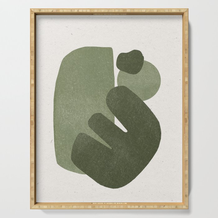 Modern Green Shapes Serving Tray Gallery Image 1