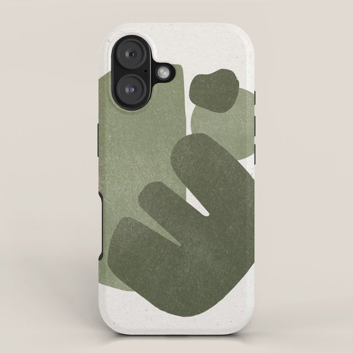 Modern Green Shapes iPhone Case Gallery Image 1