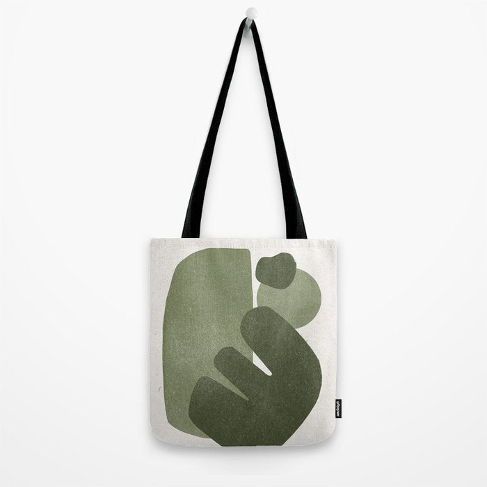Modern Green Shapes Tote Bag Gallery Image 2