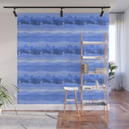 Vintage Western Desert Landscape in Night Blue Wall Mural Gallery Image 1