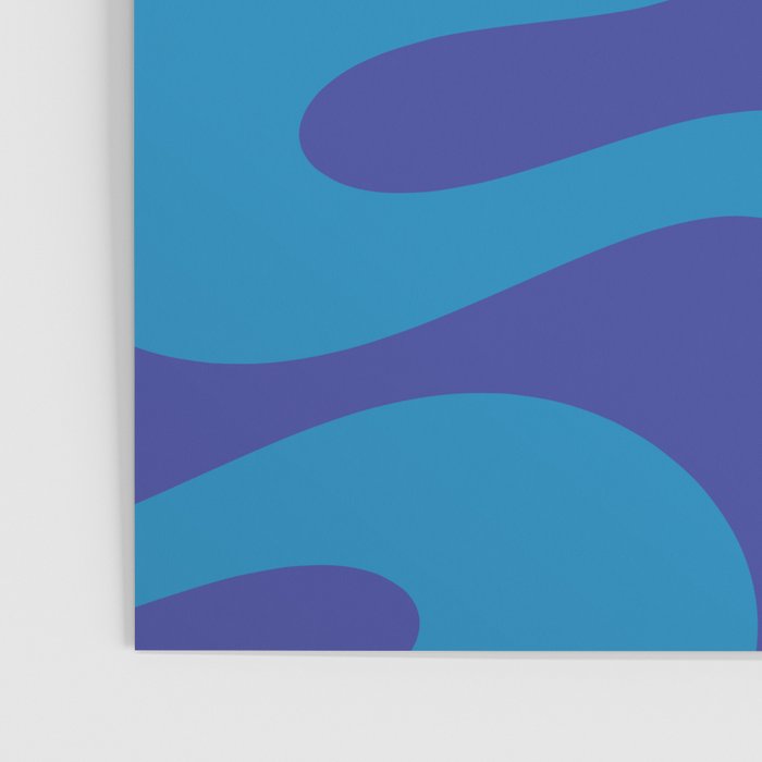 Bold Blue Soft Curves Retro Modern Abstract Pattern Poster Gallery Image 3