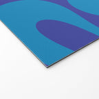 Bold Blue Soft Curves Retro Modern Abstract Pattern Welcome Mat Gallery Image 2