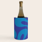 Bold Blue Soft Curves Retro Modern Abstract Pattern Wine Chiller Gallery Image 1
