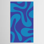 Bold Blue Soft Curves Retro Modern Abstract Pattern Tablecloth Gallery Image 2