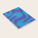 Bold Blue Soft Curves Retro Modern Abstract Pattern Notebook Gallery Image 3