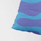 Bold Blue Soft Curves Retro Modern Abstract Pattern Pillow Sham Gallery Image 4